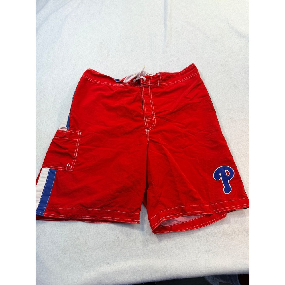 MLB Philadelphia Phillies VTG Men XL Board Short Swim Trunks Red Blue White Logo